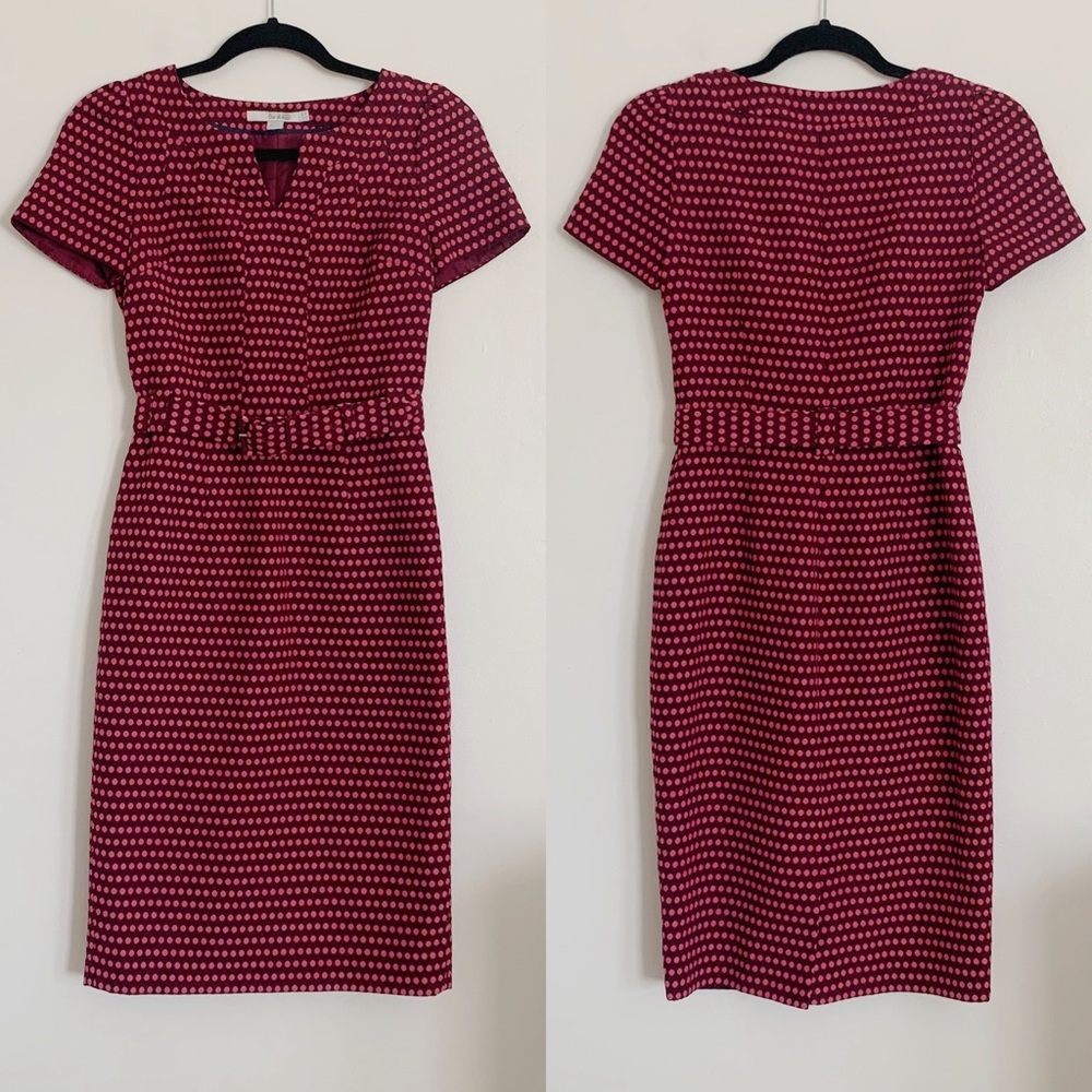 Purple and Pink Boden Paternoster Polka Dot Knee Length Shift Dress 2R
